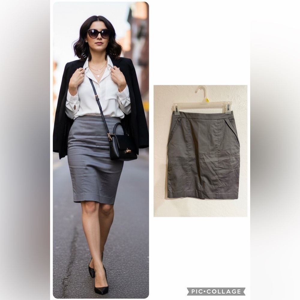 H&M Classic Brown Women's Pencil Skirt size 4‎